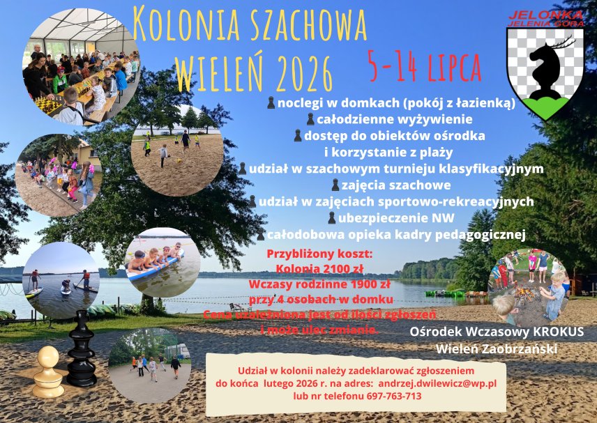 KOLONIA SZACHOWA - 5-14 lipca 2026 r. 